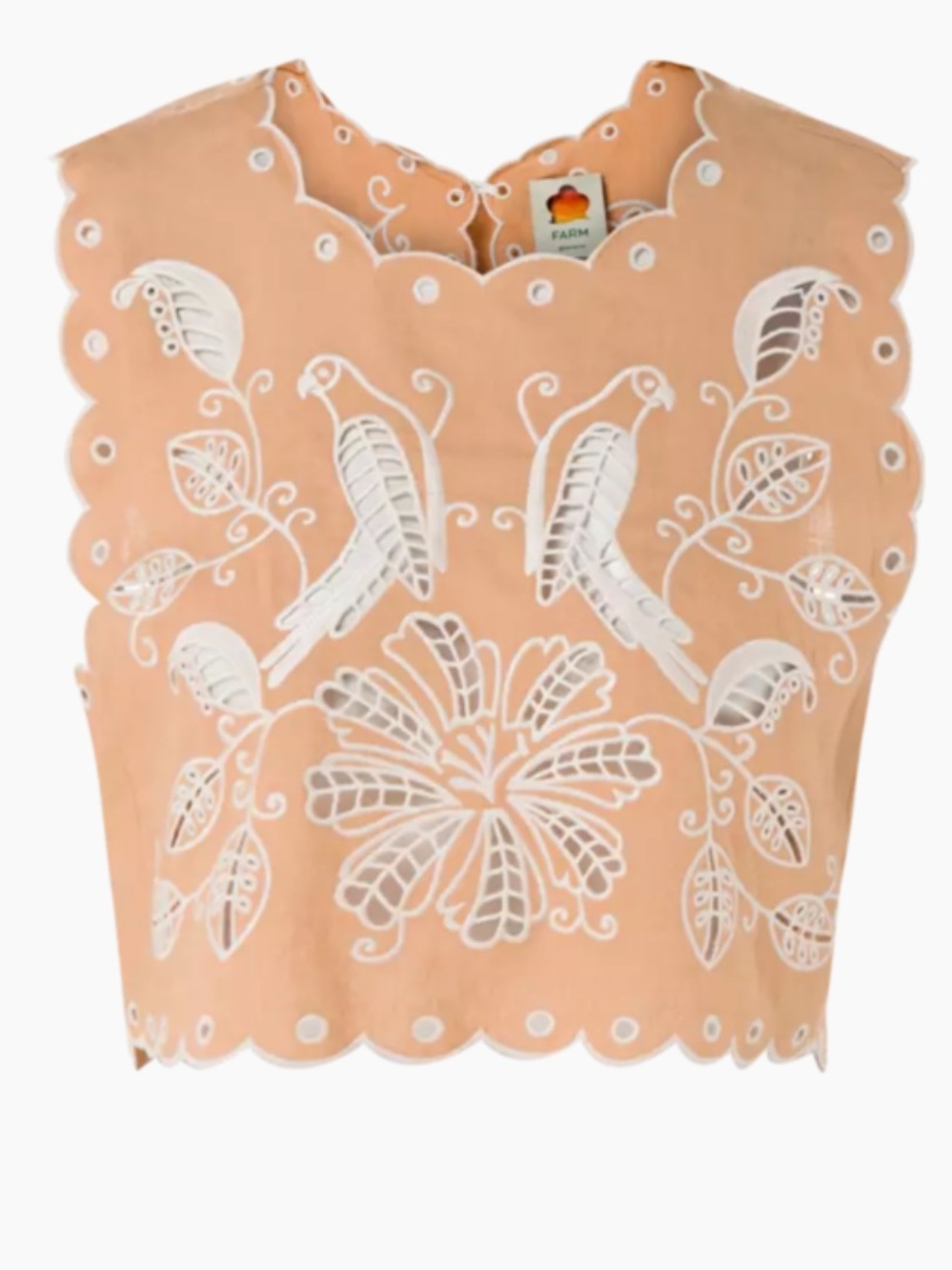 NWT Farm Rio SAND RICHILIEU
SLEEVELESS CROP TOP, M